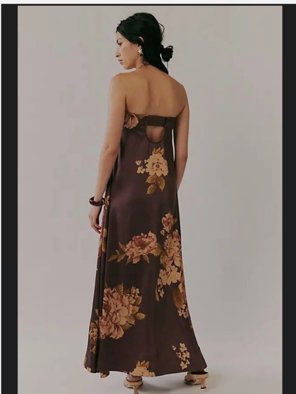 Free People Botanical maxi Dress Wine Strapless Floral Maxi Dress in Plum - Picture 2 of 4